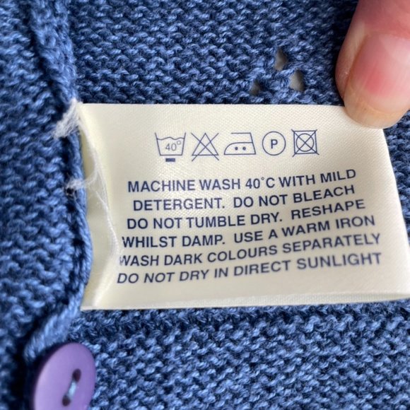 Vintage Tulchan Blue Floral Embroidered Sweater Vest Size Large L - Picture 10 of 10